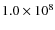 $1.0 \times 10^8$
