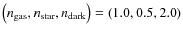 $\left( {n_{{\rm gas}} ,n_{{\rm star}} ,n_{{\rm dark}} } \right) = \left( {1.0,0.5,2.0} \right)$