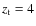 $z_{\rm t}=4$