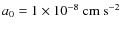 $a_{0} = 1\times 10^{-8}~{\rm cm}~{\rm s}^{-2}$