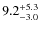 $\rm 9.2^{+5.3}_{-3.0}$