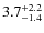 $\rm 3.7^{+2.2}_{-1.4}$