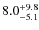 $\rm 8.0^{+9.8}_{-5.1}$
