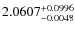 $2.0607^{\rm +0.0996}_{-0.0048}$