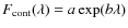 $F_{\rm cont} (\lambda)=a \exp (b \lambda)$