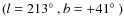 $(l = 213\hbox{$^\circ$ }, b = +41\hbox{$^\circ$ })$