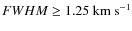 $FWHM \ge
1.25~{\rm km~s}^{-1}$