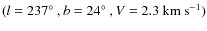 $(l = 237\hbox{$^\circ$ }, b = 24\hbox{$^\circ$ }, V = 2.3~{\rm km~s}^{-1})$