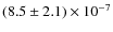$(8.5\pm2.1)\times10^{-7}$