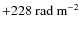 ${+228}~{\rm rad~m}^{-2}$