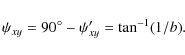 \begin{displaymath}%
\psi_{xy} = 90^\circ - \psi^\prime_{xy} = \tan^{-1}(1/b).
\end{displaymath}