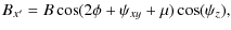 $\displaystyle B_{x^\prime} = B\cos(2\phi+\psi_{xy}+\mu)\cos(\psi_z),$