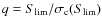 $q=S_{\rm lim}/\sigma_{\rm c}(S_{\rm lim})$