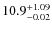 $\rm 10.9_{-0.02}^{+1.09}$