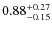 $\rm0.88_{-0.15}^{+0.27}$