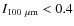 $I_{100~\mu{\rm m}} < 0.4$