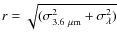 $r = \sqrt{(\sigma_{3.6~\mu{\rm m}}^{2} + \sigma_{\lambda}^{2})}$