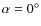 $\alpha = 0^{\rm\circ }$