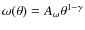$\omega(\theta) = A_{\omega} \theta^{1-\gamma}$