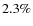 $2.3\%$