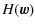 $\displaystyle H(\vec{w})$