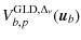 $\displaystyle V^{{\rm GLD}, \Delta_\nu}_{b,p}(\vec{u}_b)$