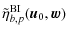 $\displaystyle \tilde{\eta}^ {\rm BI}_{b,p}(\vec{u}_0, \vec{w})$