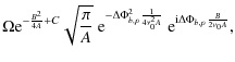 $\displaystyle \Omega {\rm e}^{-\frac{B^2}{4A}+C} \sqrt{\frac{\pi}{A}} \ {\rm e}...
...ac{1}{4 \nu_0^2 A} } \ {\rm e}^{{\rm i} \Delta \Phi_{b,p} \frac{B}{2\nu_0 A}} ,$