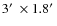 $3\hbox{$^\prime$ }\times
1.8\hbox{$^\prime$ }$