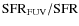 $\mbox{SFR}_{\rm
FUV}/\mbox{SFR}$