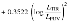 $\displaystyle +~ 0.3522~\left(\log\frac{L_{\rm TIR}}{L_{\rm FUV}}\right)^2$