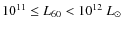$10^{11} \le L_{60} < 10^{12}~L_\odot$