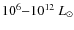 $10^6{-}10^{12}~L_\odot$