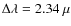 $\Delta\lambda=2.34~\mu$