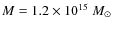 $M = 1.2 \times 10^{15} ~M_{\odot}$