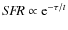 $S\!F\!R \propto {\rm e}^{-\tau/t}$