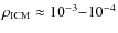 $\rho_{\rm {ICM}} \approx 10^{-3}{-}10^{-4}$