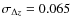 $\sigma_{\Delta z} = 0.065 $