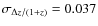 $\sigma_{\Delta z/(1+z)} = 0.037$