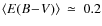 $\langle E(B\!-\!V)\rangle~ \simeq ~0.2$