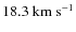 $18.3~{\rm km~s^{-1}}$