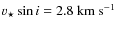 $v_{\star} \sin i = 2.8~{\rm km~s^{-1}}$