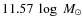 $11.57~\log~M_\odot$