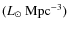 $(L_\odot~\mbox{Mpc}^{-3})$