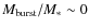 $M_{\rm burst}/M_*\sim 0$
