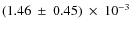 $(1.46~\pm~0.45)~\times~10^{-3}$