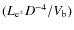 $(L_{{\rm e}^{\pm}}D^{-4}/V_{\rm b})$