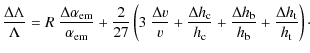 $\displaystyle %
\frac{\Delta \Lambda}{\Lambda} = R ~ \frac{\Delta \alpha_{\rm e...
...{\Delta h_{\rm b}}{h_{\rm b}}
+ \frac{\Delta h_{\rm t}}{h_{\rm t}} \right)\cdot$
