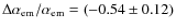 $\Delta\alpha_{\rm em}/\alpha_{\rm em} = (-0.54 \pm 0.12)$