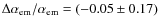 $\Delta \alpha_{\rm em} / \alpha_{\rm em} = (-0.05 \pm 0.17)$